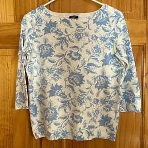 Baby blue floral print sweater.